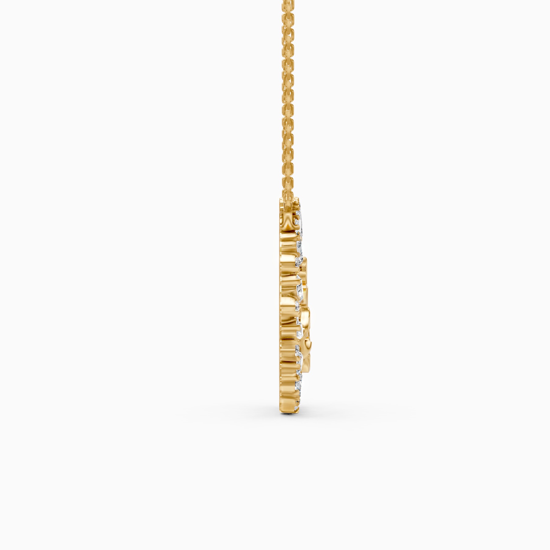 Floral Diamond Pendant Necklace
